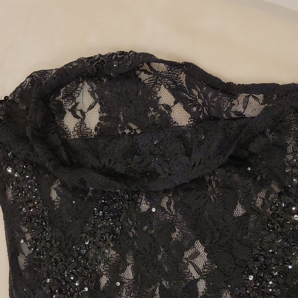 Guess Black sequin and lace semi sheer top - Picture 6 of 6